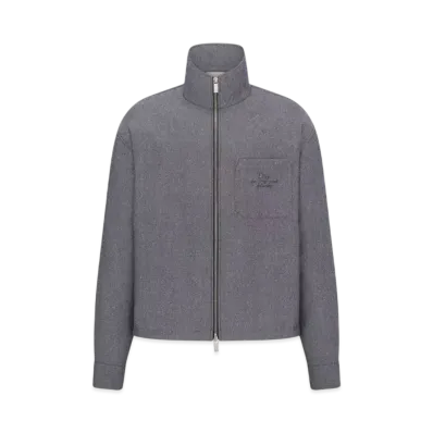 Dior Men's Dior and Hylton Nel Overshirt Virgin Wool and Silk Twill "Anthracite Gray"