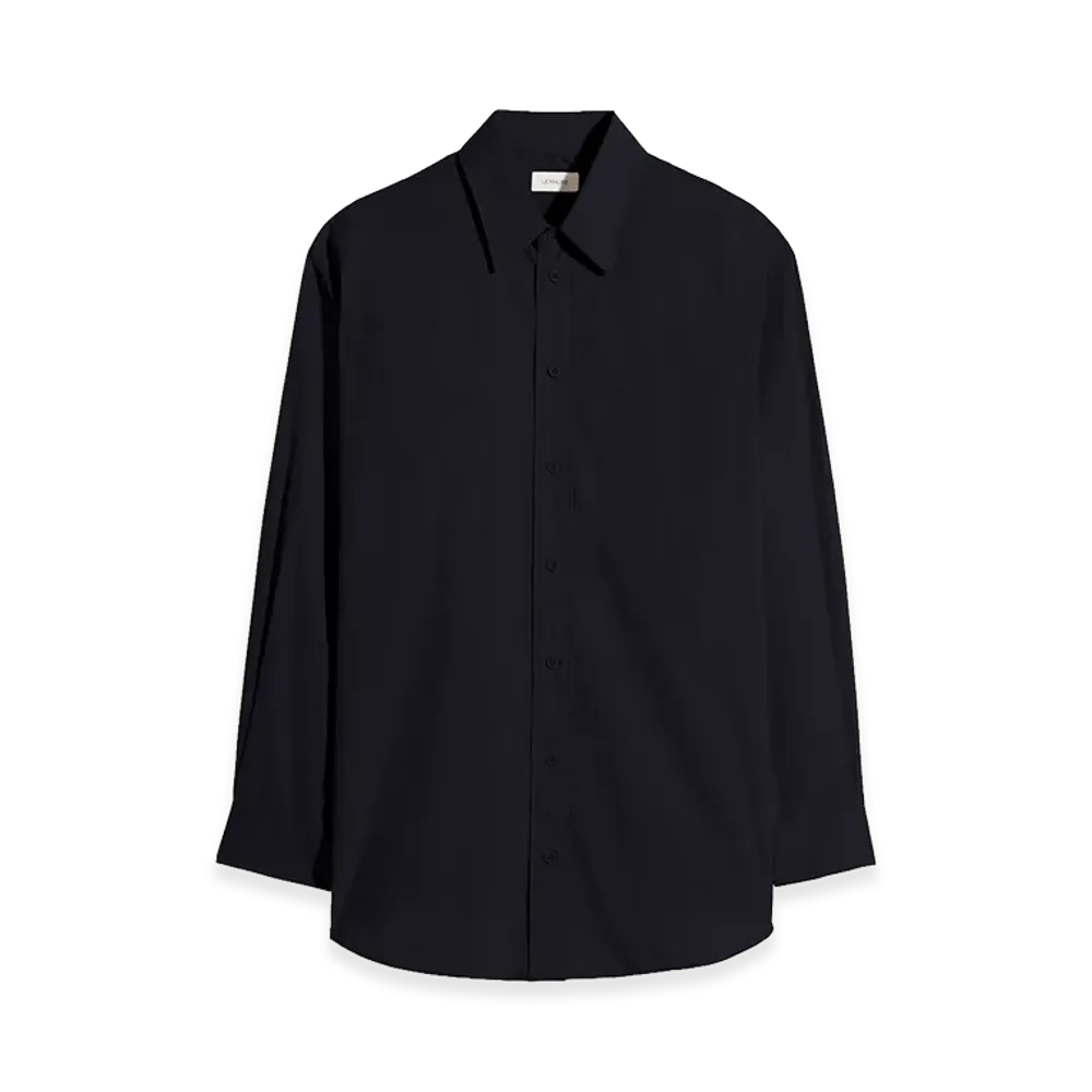 LEMAIRE Crepe Cotton 2-Pocket Shirt "Black"