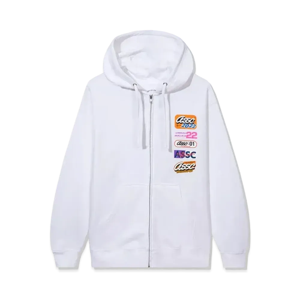 ANTI SOCIAL SOCIAL CLUB FA22 Hot Nights White Zip Hoodie "White"