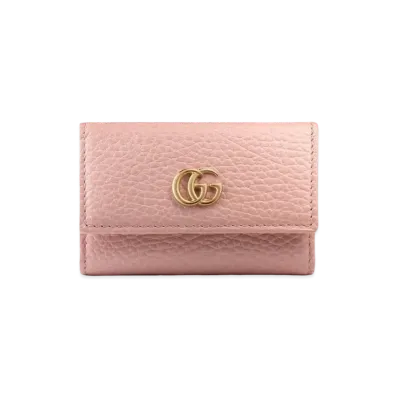 GUCCI GG Marmont Leather Key Case "Light Pink"