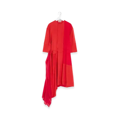 LEMAIRE Women's Pleated Blouse Dress "Vermillon"