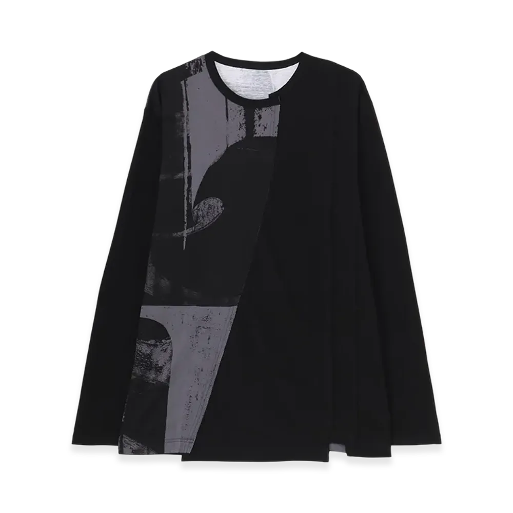 Ground Y Silkette Jersey Number Pattern Tsujikiri Long Sleeved T-Shirt "Black/Gray"
