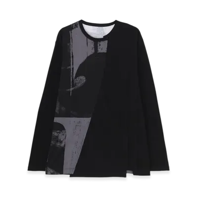 Ground Y Silkette Jersey Number Pattern Tsujikiri Long Sleeved T-Shirt "Black/Gray"