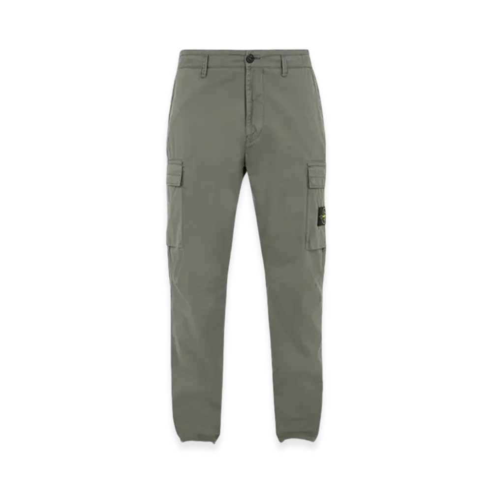 Stone Island 30410 Supima Cotton Twill Stretch-TC Regular Fit Cargo Pants - 24SS "Musk Green"