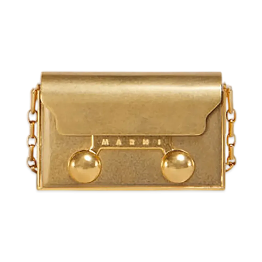 MARNI Trunkaroo Nano Handbag in 24k Gold-Plated Brass "Oroplattato"