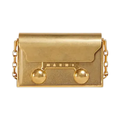 MARNI Trunkaroo Nano Handbag in 24k Gold-Plated Brass "Oroplattato"