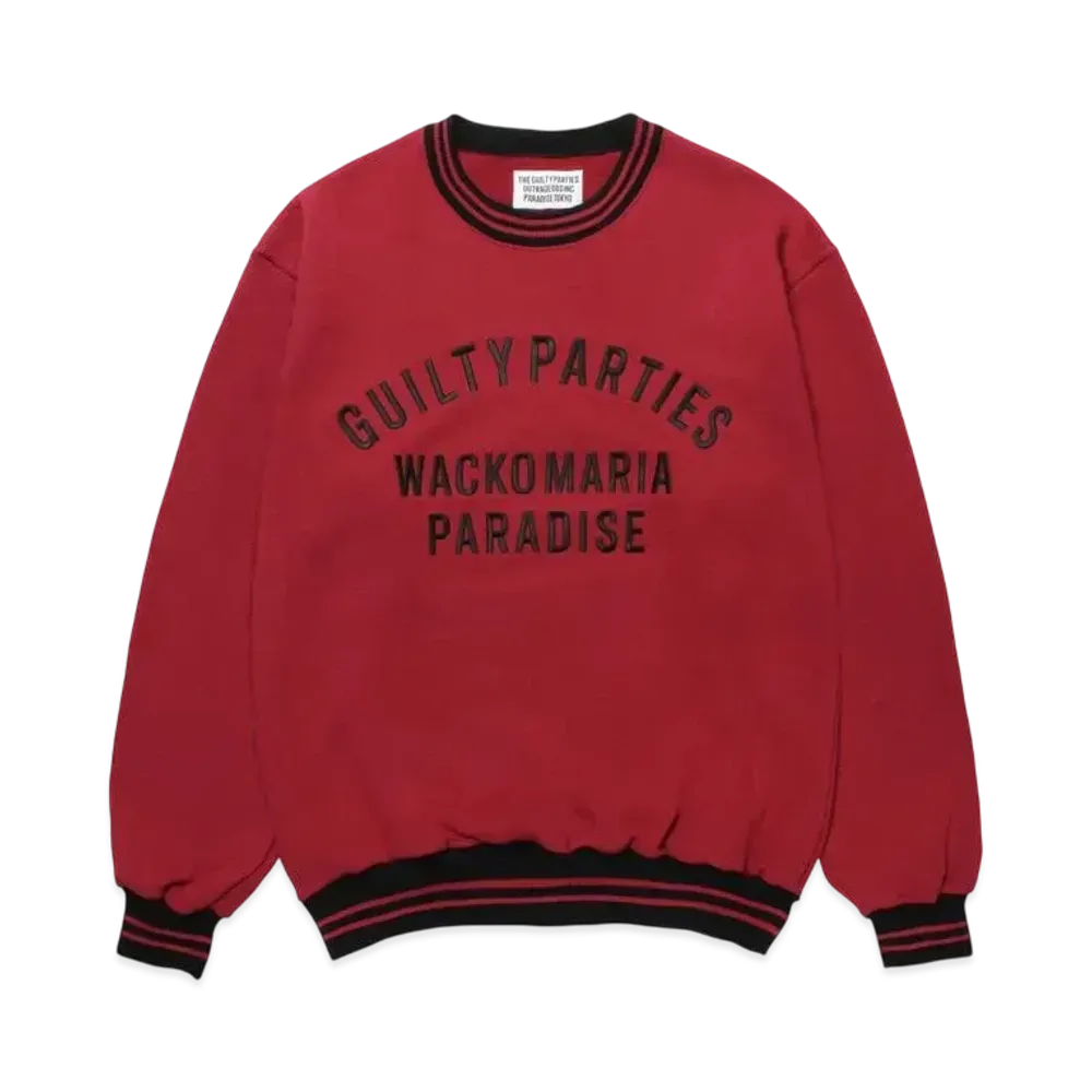 WACKO MARIA Heavy Weight Crew Neck Sweat Shirt "Red"
