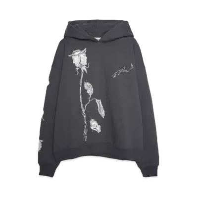 Pas Une Marque Johnson Tsang Falling Rose Petals Hoodie "CHARCOAL"