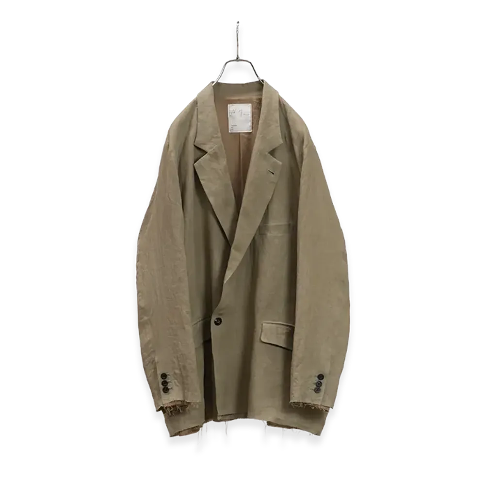 ANCELLM 100/S Linen Tailored Jacket "Khaki Beige"