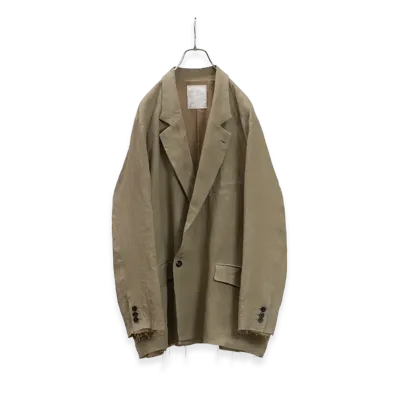 ANCELLM 100/S Linen Tailored Jacket "Khaki Beige"