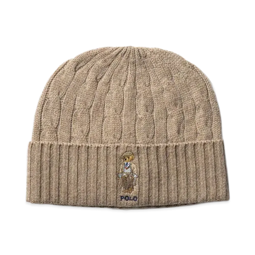 Polo Ralph Lauren Charles Bear Cable Beanie "Italian Hthr"