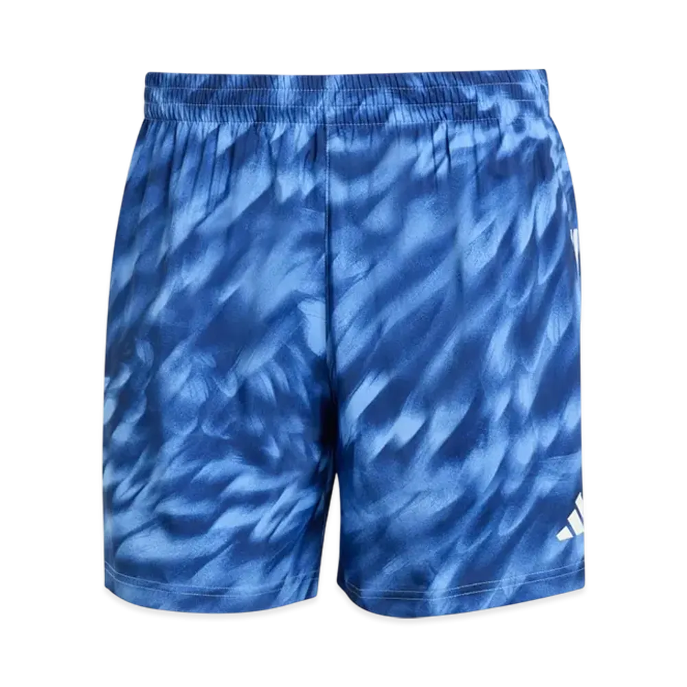 adidas Own The Run All-Over Print Shorts "Blue Fusion/Dark Blue"