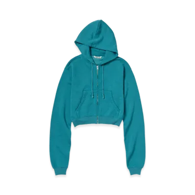 AURALEE Women's High-Twist Compact Sweat Zip Parka "Top Blue"
