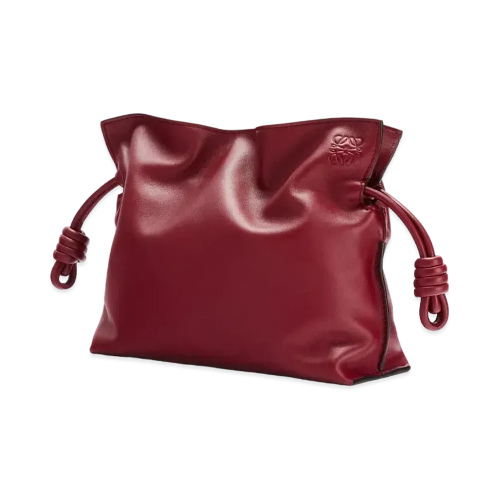 LOEWE Mini Flamenco Clutch In Nappa Calfskin "Malbec"