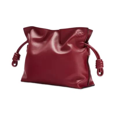 LOEWE Mini Flamenco Clutch In Nappa Calfskin "Malbec"