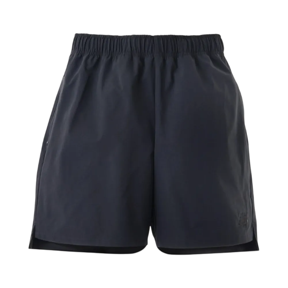 New Balance Black Out Collection Stretch Woven Shorts Only The Right Pocket Has A Zipper "Black"