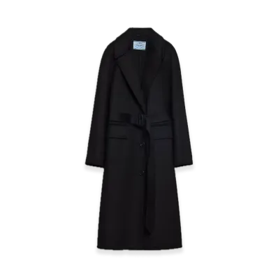 PRADA Single-Breasted Cashgora Coat "Black"