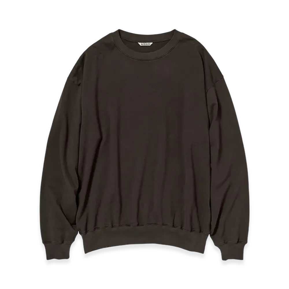 AURALEE Super High Gauge Sweat P/O "Dark Brown"