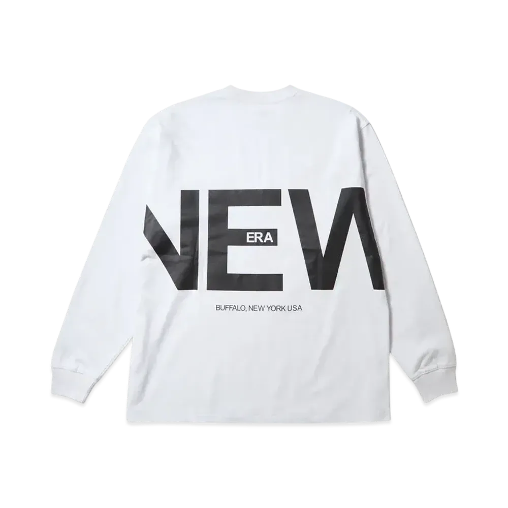 NEW ERA Long Sleeve Oversized Cotton T-shirt Zoom Up Logo "White"