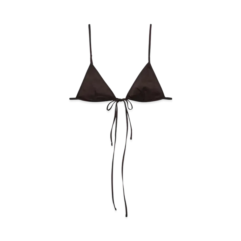 PRADA Women's Stretch Poplin Bra "Dark Brown"