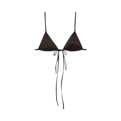 PRADA Women's Stretch Poplin Bra "Dark Brown"