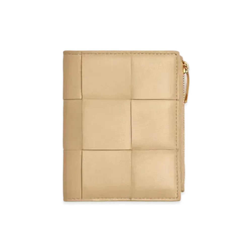 Bottega Veneta Bifold Zipped Wallet "Porridge"