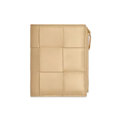 Bottega Veneta Bifold Zipped Wallet "Porridge"