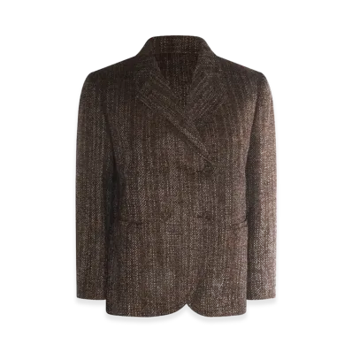 FENDI Women's Rust Wool And Alpaca Jacket "Brown"