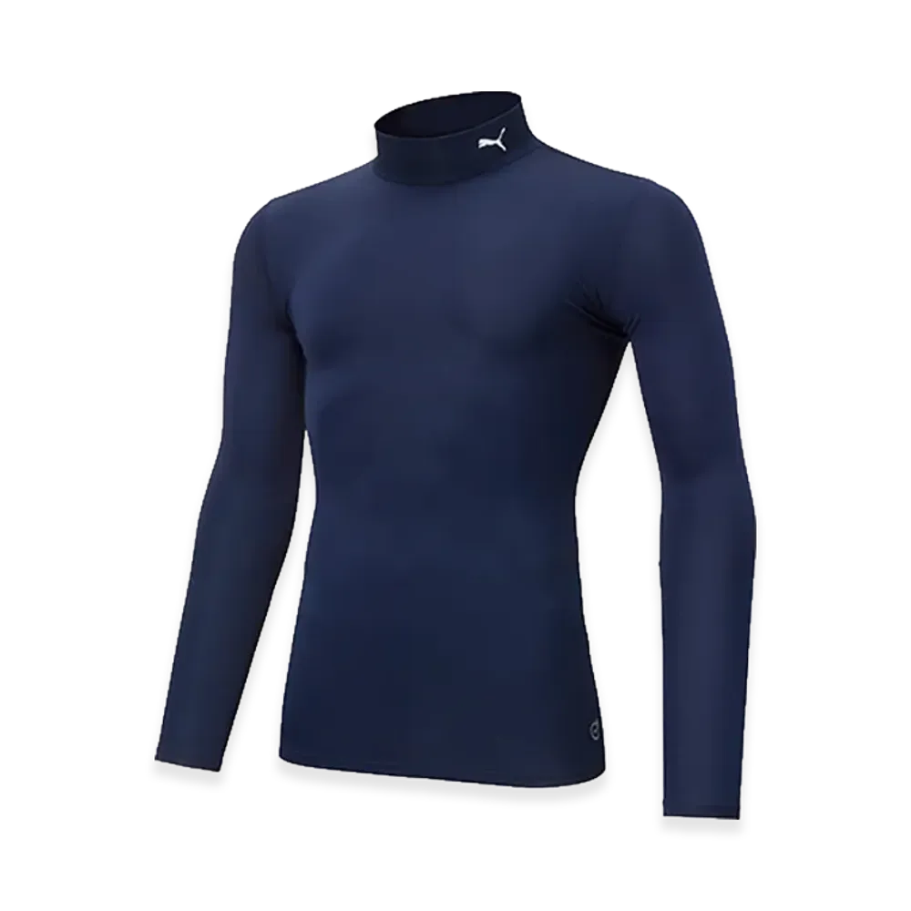 PUMA Compression Mock Neck Long Sleeve Shirt "Navy"