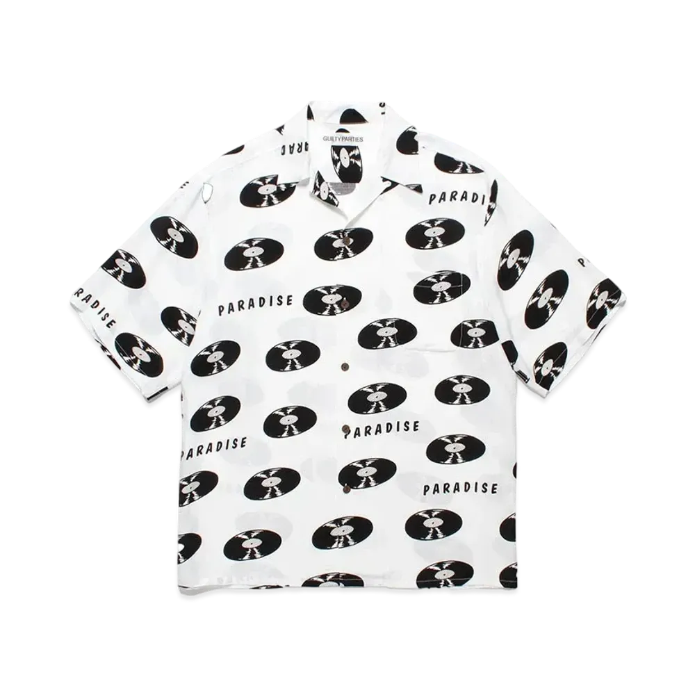 WACKO MARIA Records Hawaiian Shirt "White"
