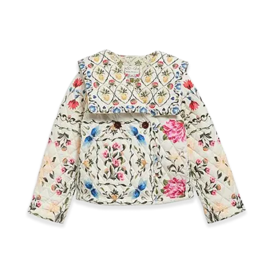 Barbour x FARM Rio Women's Azelia Quilted Jacket "White"