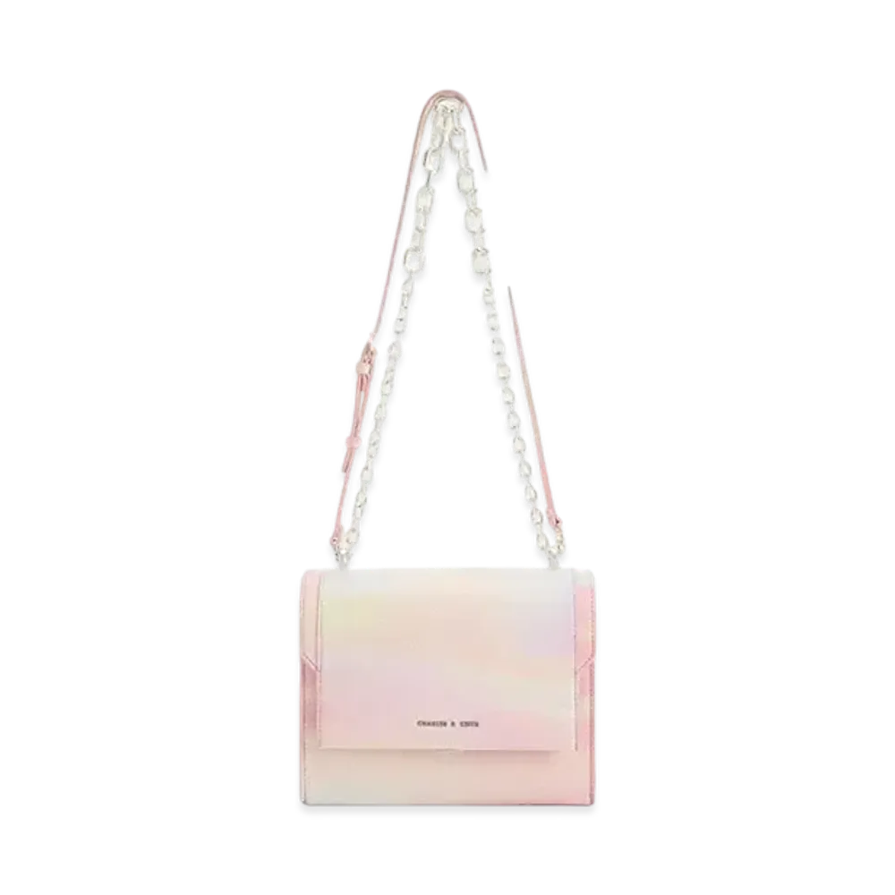 CHARLES & KEITH Front Flap Chain Handle Crossbody Bag "Pearl"