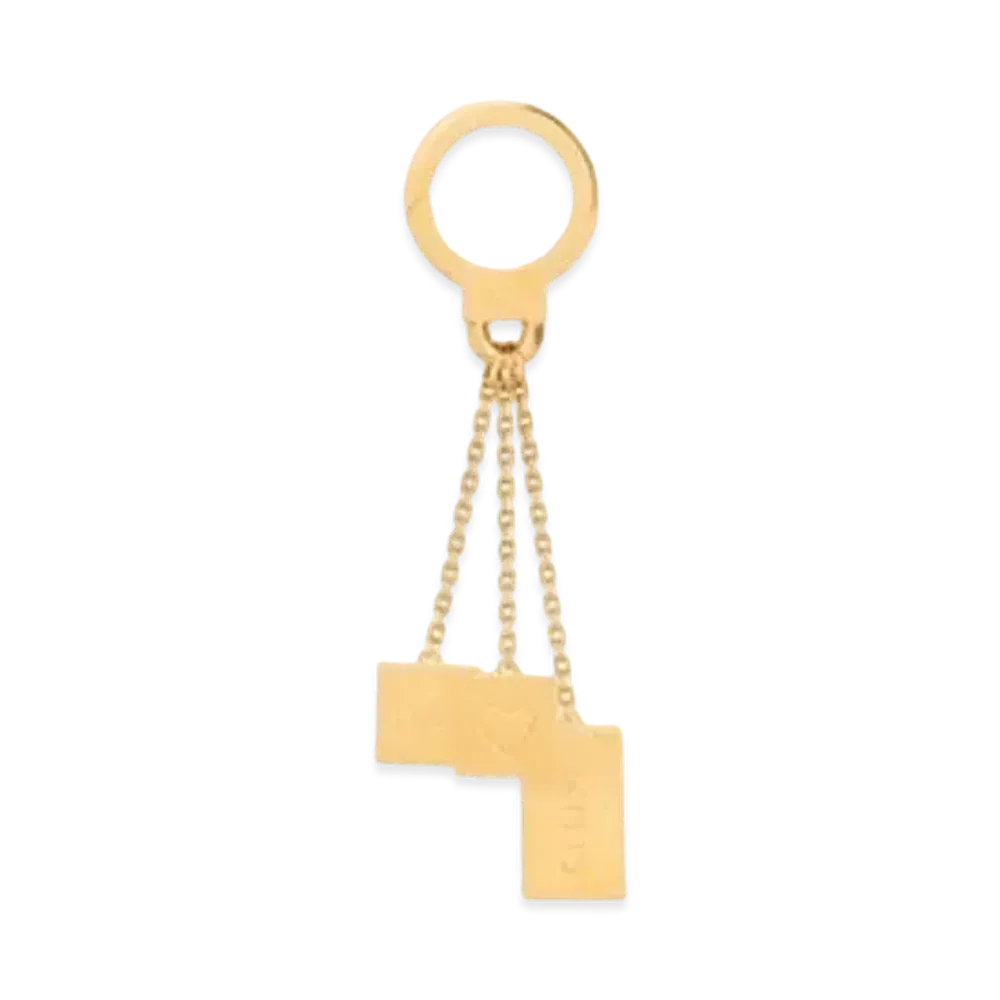 CELINE Engraved Multicharm in Brass "Gold"