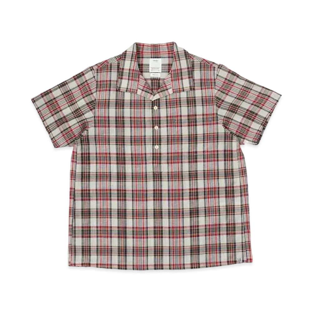 visvim Fairway P.O. Shirt S/S Madras "Red"