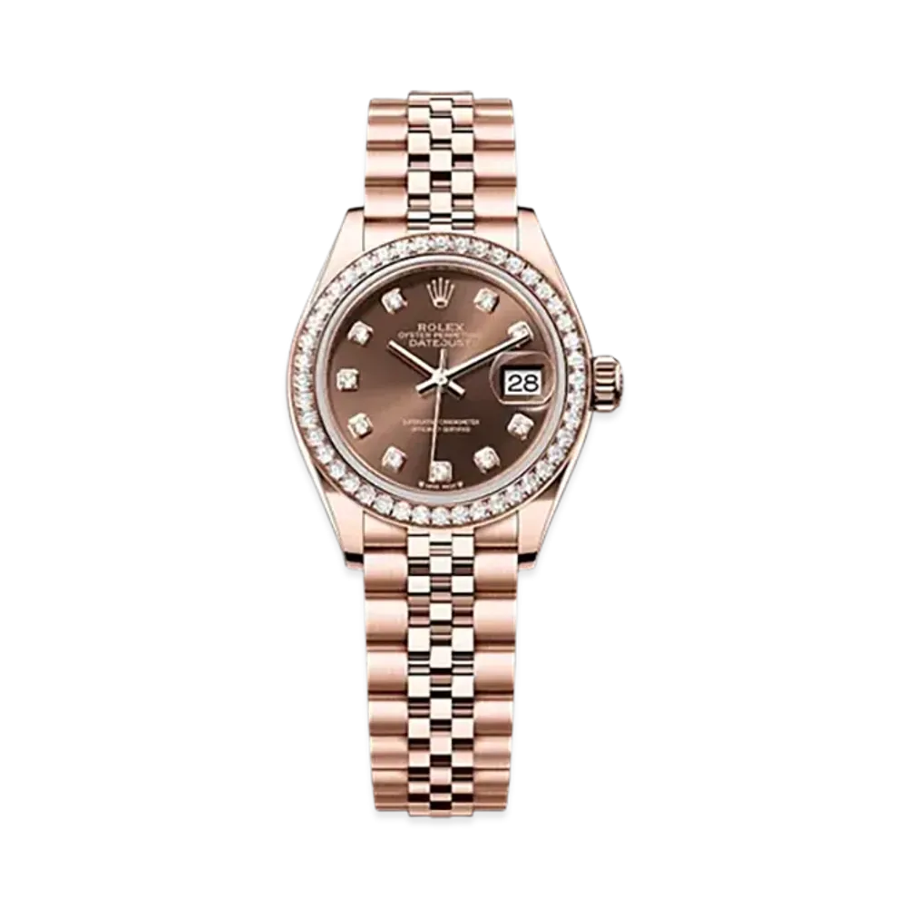 ROLEX Lady-Datejust 28mm Everose Gold Diamond 279135RBR "Chocolate"