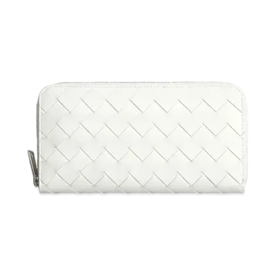 Bottega Veneta Zip Around Wallet "White/Parakeet"