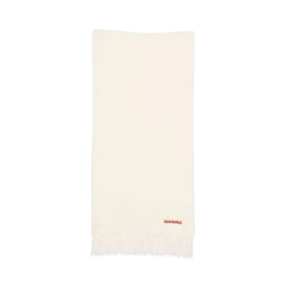 Acne Studios Fringed Wool Scarf - Narrow "Warm White"