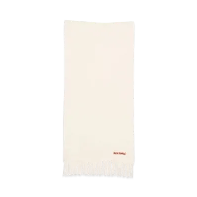Acne Studios Fringed Wool Scarf - Narrow "Warm White"