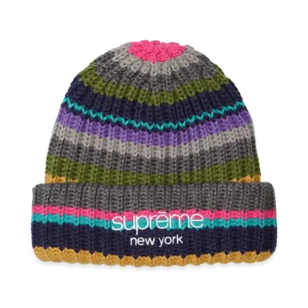 Supreme Classic Logo Chunky Ribbed Beanie "Multi"