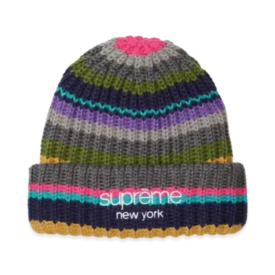 Supreme Classic Logo Chunky Ribbed Beanie "Multi"