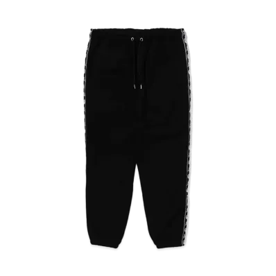 A BATHING APE x mastermind JAPAN Woven Label Relaxed Fit Sweatpants "Black"
