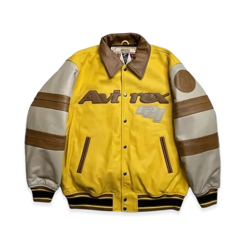 STABRIDGE x Avirex Varsity Jacket "Bridging The Gap" "Yellow/Brown"