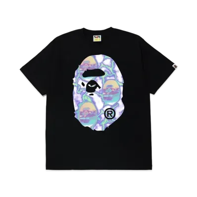 A BATHING APE Big Ape Head Lightning Tee "Black Blue"