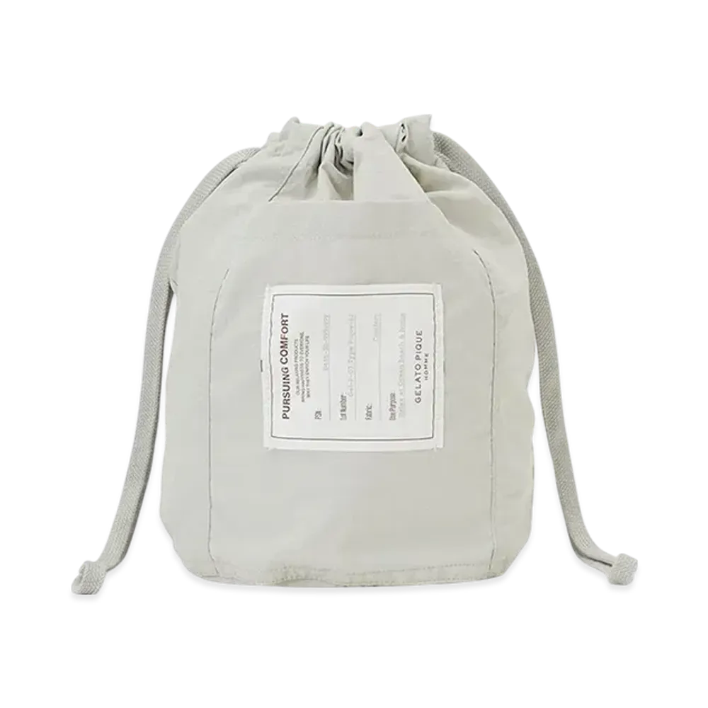 GELATO PIQUE x Oceans Homme Nylon Drawstring Bag "Light Gray"