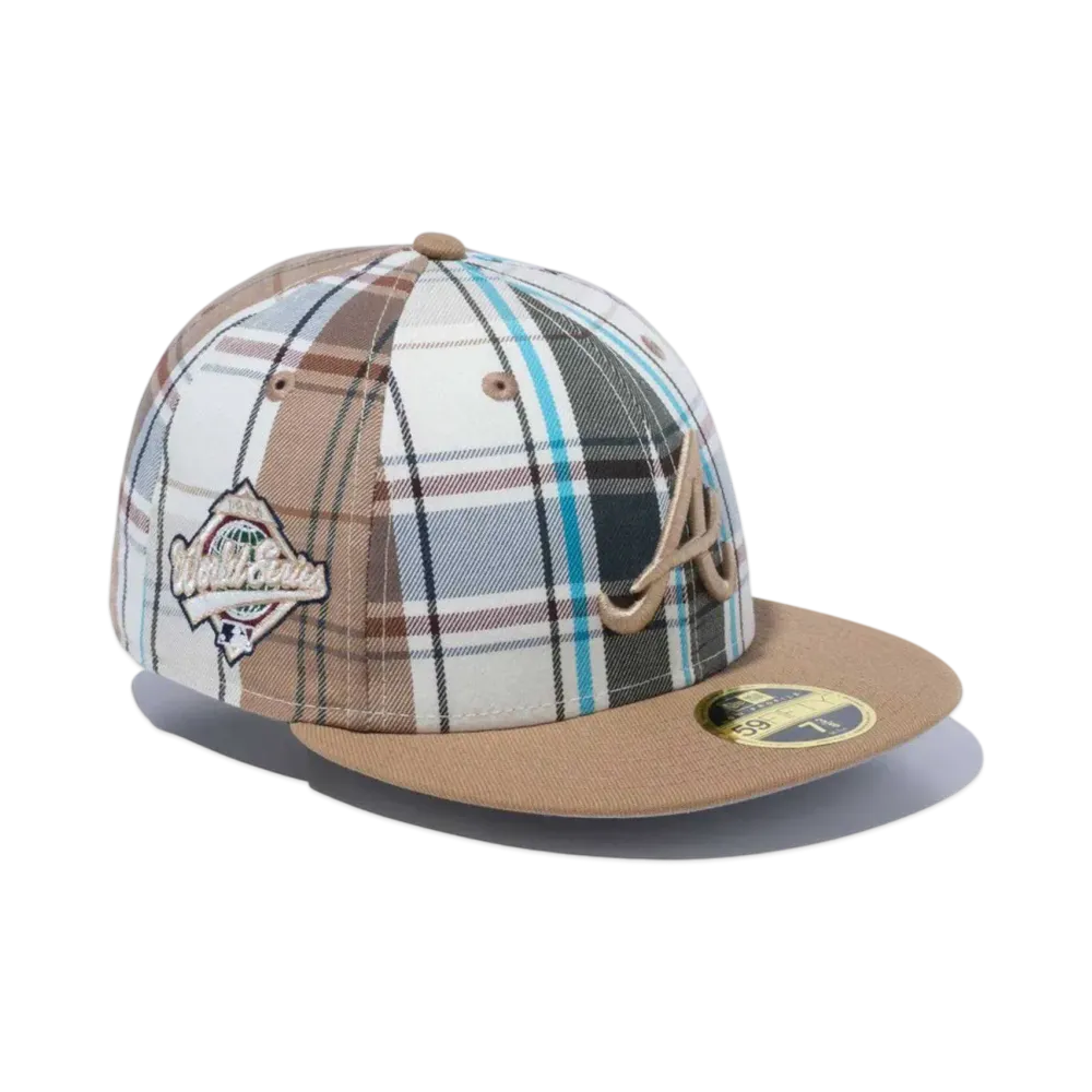 NEW ERA BLACK LABEL FW23 LP 59Fifty Atlanta Braves "Off White Check"