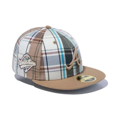 NEW ERA BLACK LABEL FW23 LP 59Fifty Atlanta Braves "Off White Check"