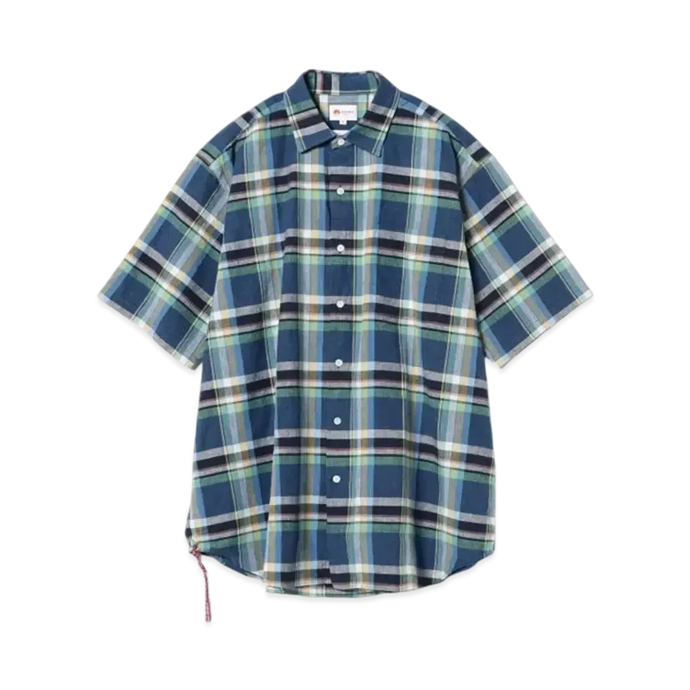 BEAMS Madras Check Mini Regular Shirt "Blue"