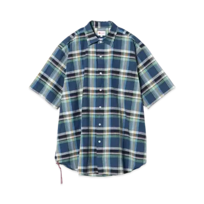 BEAMS Madras Check Mini Regular Shirt "Blue"