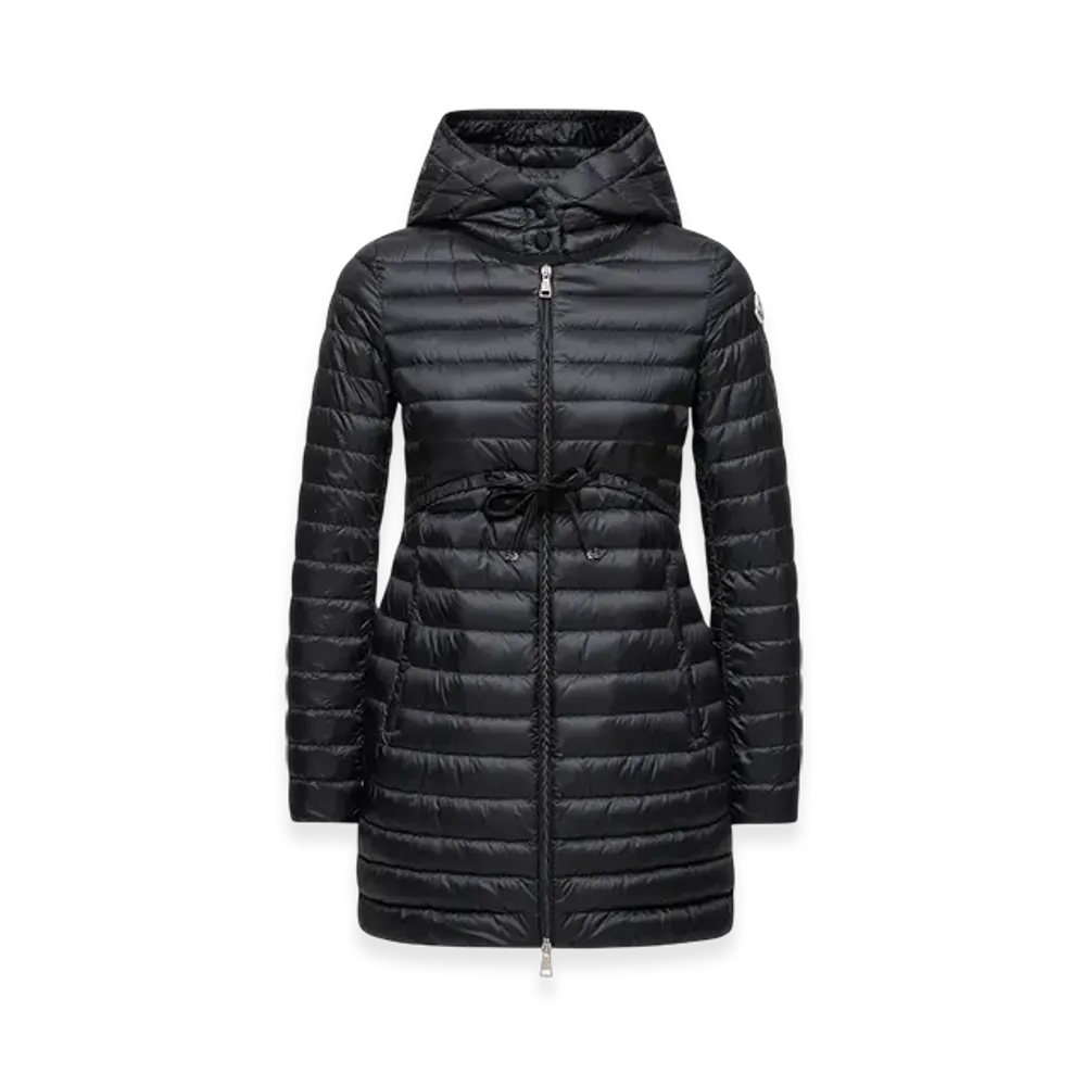 MONCLER Barbel Hooded Fit & Flare Long Down Jacket "Black"