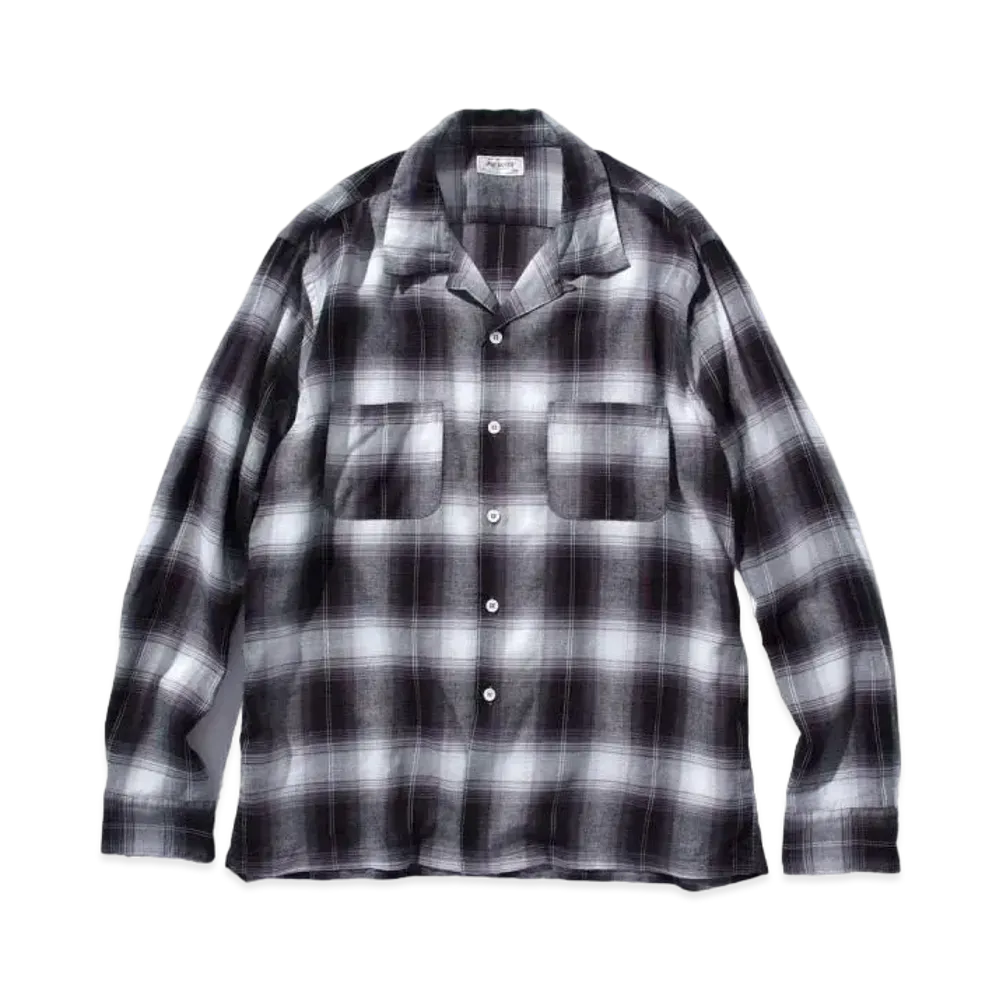 THE REAL McCOY'S Shadow Check Rayon Shirt "Silver Grey"